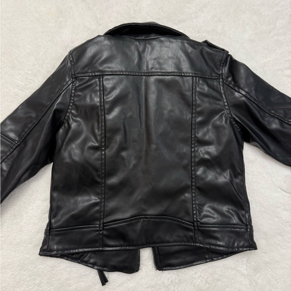 H&M Black Faux Leather Biker Jacket with Silver Hardware - Picture 3 of 5